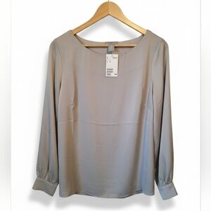 H&M Women's Light Gray Blouse NWT